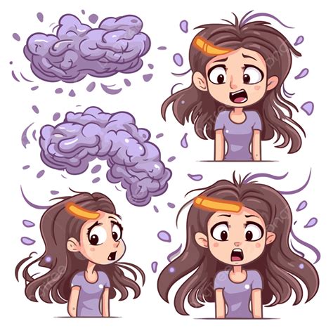 epilepsie clipart auf zwei verschiedene arten ein mädchen wird mit einer wolke im haar cartoon