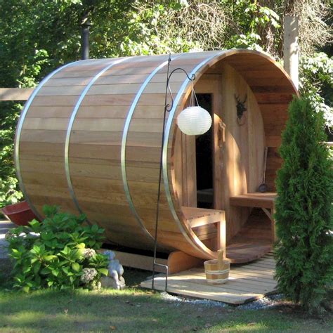 Red Cedar Barrel Sauna 6×6 Barrel Saunas Gazebos And Log Furniture