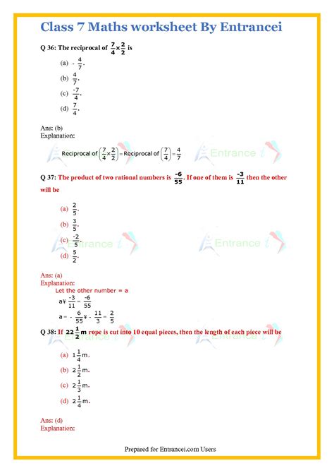 Density Property Of Rational Numbers Worksheets