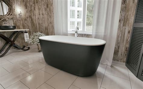 ᐈ Aquatica Lullaby Mini Blck Wht Freestanding Solid Surface Bathtub