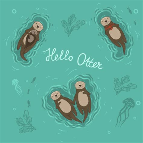 Best Sleeping Otters Illustrations Royalty Free Vector Graphics And Clip
