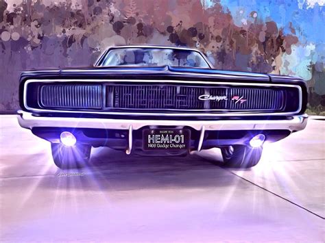 1968 Dodge Charger Digital Art By Scott Wallace
