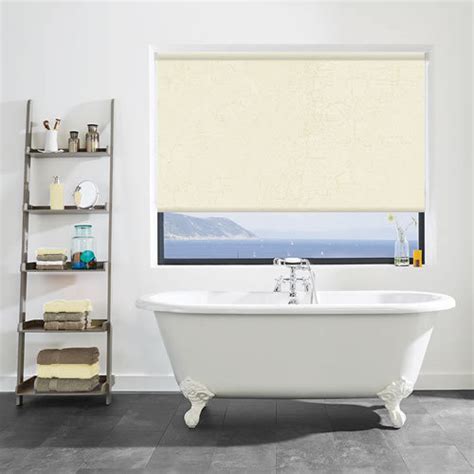 Mould Resistant Pvc Waterproof Bathroom Blinds Cream Marble