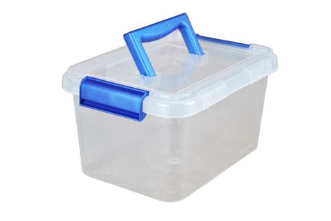 35 Litre Plastic Storage Boxes With Clip On Lids And Carry Handle