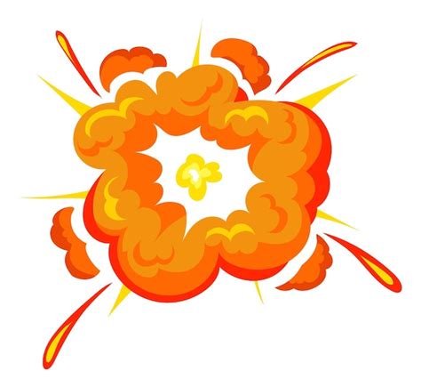 Efecto De Explosión De Dibujos Animados Explosión De Fuego Cómico Colorido Aislado Sobre Fondo