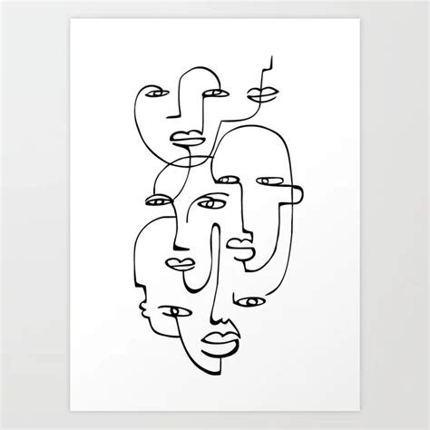 Buy Abstract Faces Art Print By Heartskippedabeat Worldwide Shipping