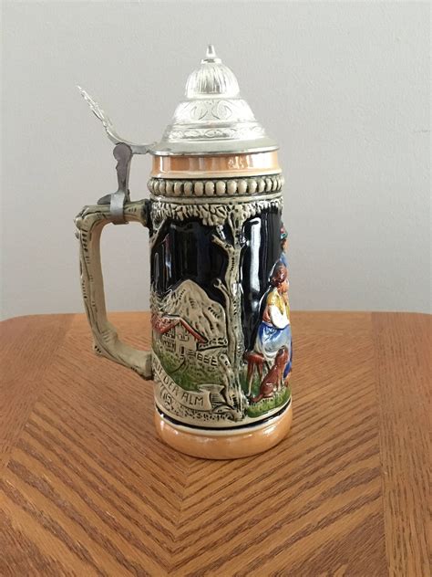 Vintage Western Germany Lidded Beer Stein