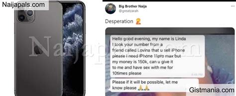 See Reactions As Nigerian Lady Offer Iphone Seller 150k With Marathon Sex For Iphone 11 Pro Max