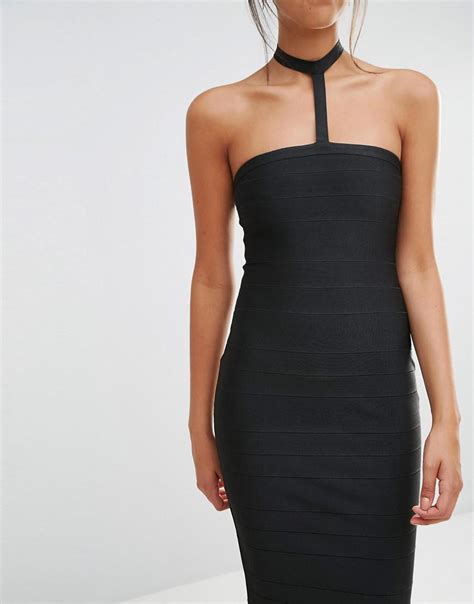 Missguided Synthetic Harness Choker Bodycon Dress Black Lyst