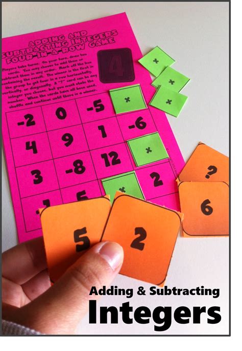 Practice With Integer Addition And Subtraction A Fun And Simple Game