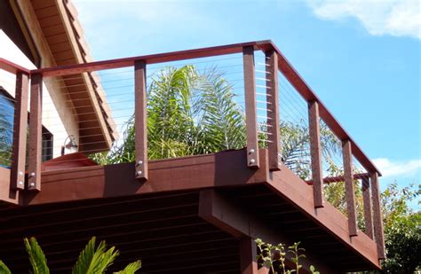 Raised Deck Cable Railing Contemporaneo Terrazza San Diego Di