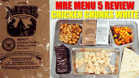 2019 Mre Menu 5 Chicken Chunks Cooked White Youtube
