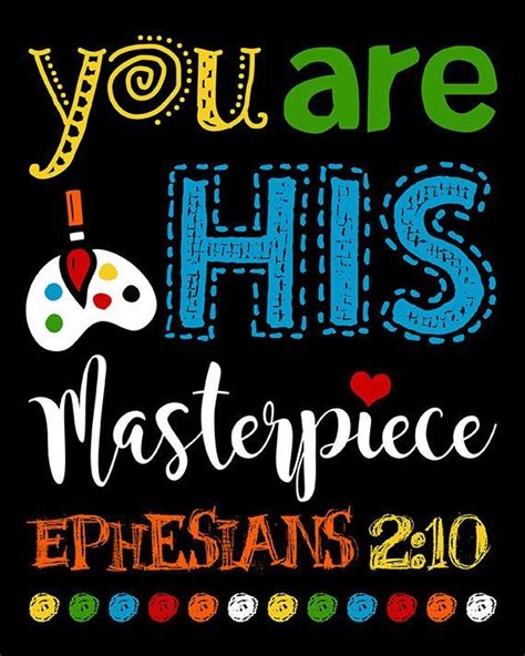 You Are Gods Masterpiece Ephesians 210 Childrens Decor Christian