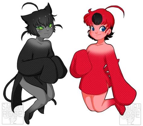 Humanized Kwamis Of Tikki And Plagg From Miraculous Ladybug And Cat