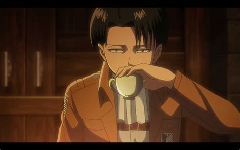 Levi Holding A Tea Cup Attack On Titan Anime Captain Levi