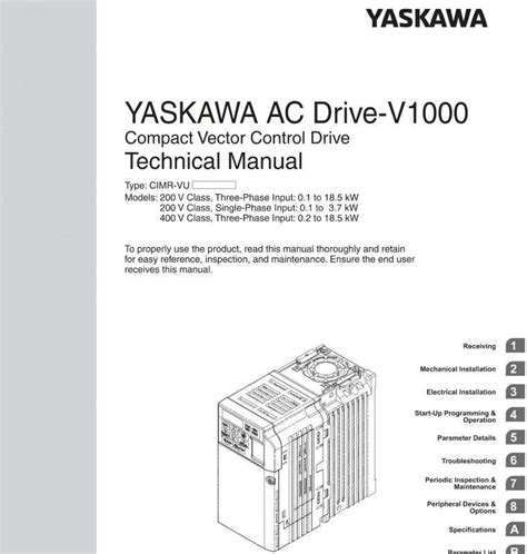 tài liệu hướng dẫn biến tần yaskawa v1000