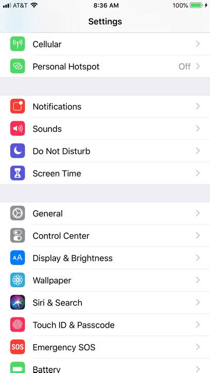 General Settings Iphone