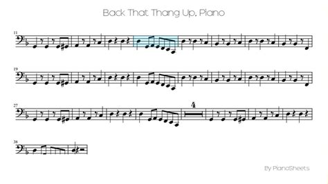 Back That Thang Up Piano Solo Youtube