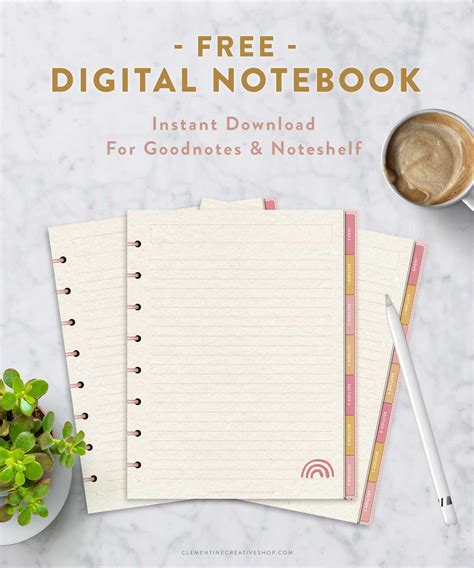 Free Digital Notebook To Use With Ipads Or Tablets Clementine Creative