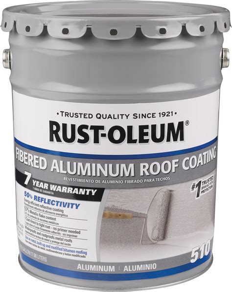 Buy Rust Oleum 510 Fibered Aluminum Roof Coating Silver 5 Gal