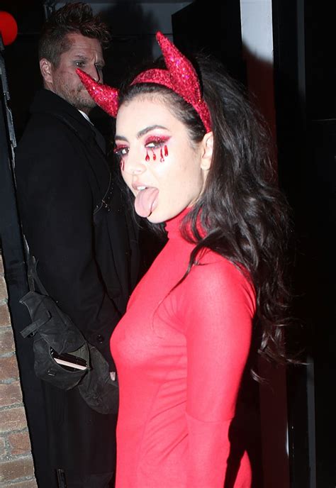 Saucy Devil Charli Xcx Flashes Nipple Pasties In See Through Red Dress