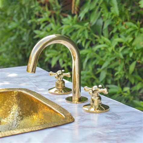 Widespread Brass Bathroom Faucet Unlacquered Brass Bathroom Faucet