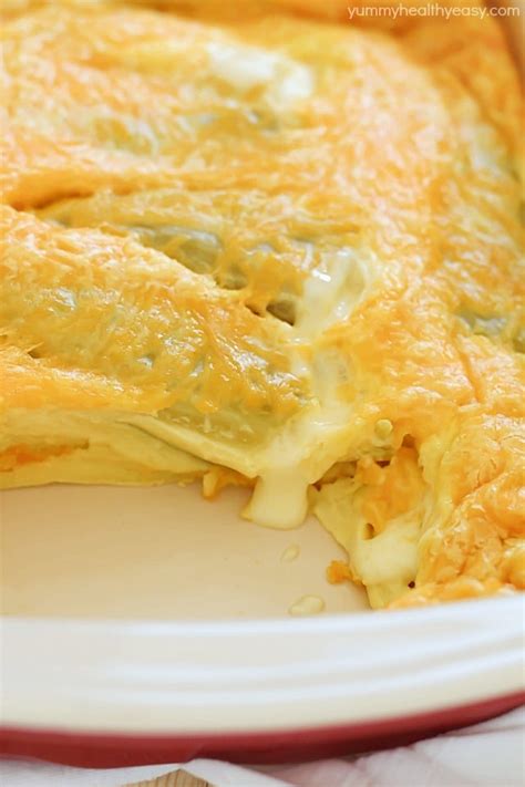 Slice whole canned green chiles wide open; Chile Relleno Casserole - Yummy Healthy Easy