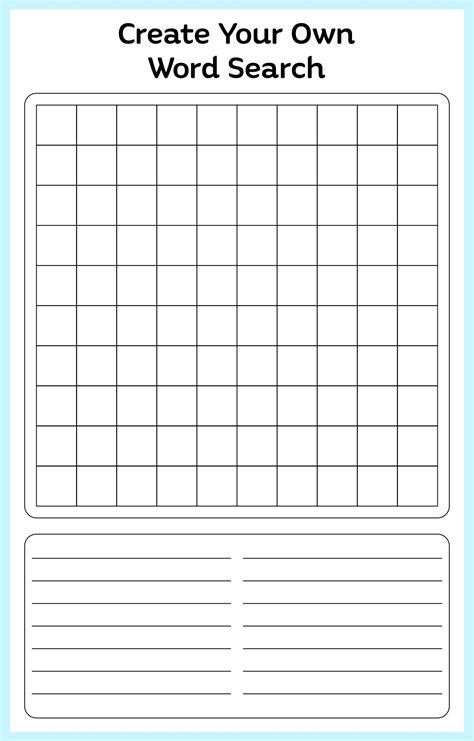 Free Word Search Blank Template