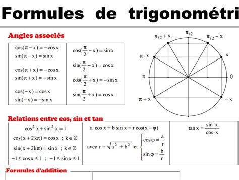 Formules De Trigonometrie Simple Pdf