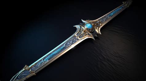 Premium Ai Image Beautiful Fantasy Blue Sword
