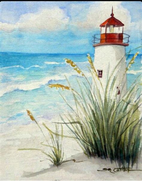 Lighthouse Lighthouse Painting Canvas Painting Watercolor Art
