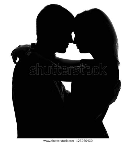 Two Lovers Isolated Silhouette On White Stock Photo Edit Now 123240430