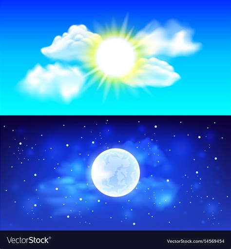 Day And Night Sky Background Royalty Free Vector Image