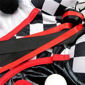 Deluxe Sexy Circus Grid Mini Dress Harlequin Adullt Cosplay Costume N