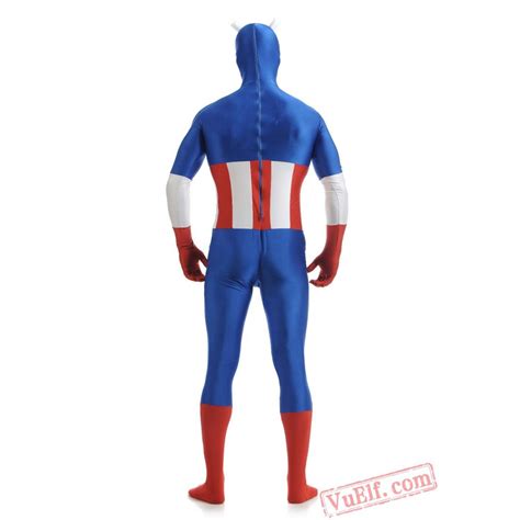 Captain America Costumes Lycra Spandex Bodysuit Zentai Suit