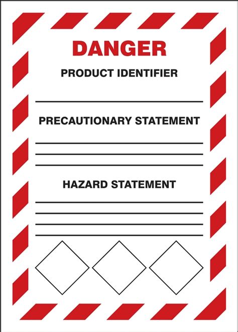 Ghs Secondary Container Labels Danger 10 X 7 Adhesive Vinyl 5pack