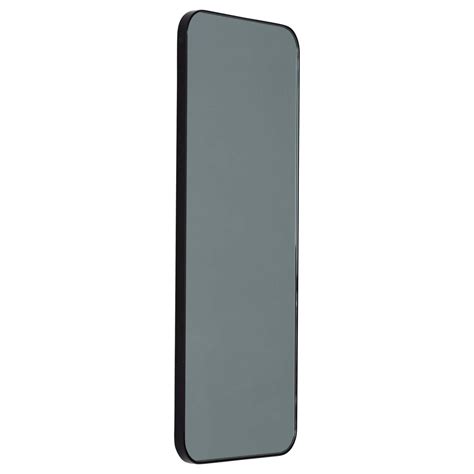 Quadris Black Tinted Rectangular Customisable Mirror With A Black Frame