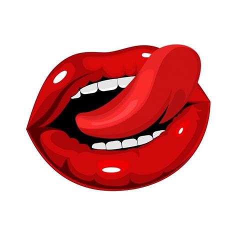 Lips With Teeth Cartoon Vector Symbol Icon Design Beautiful Ill Stock