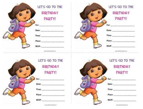 Dora The Explorer Birthday Invitations Free Printable