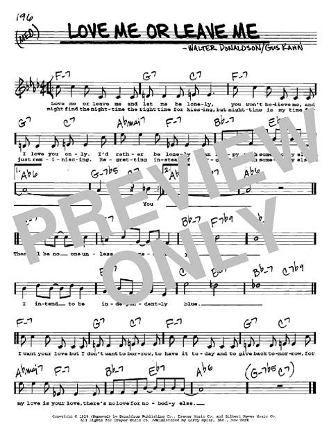 Love Me Or Leave Me Sheet Music Direct