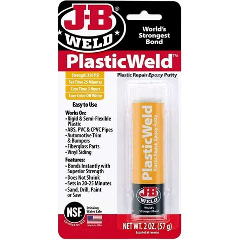 J B Weld 8237 Plasticweld Plastic Repair Epoxy Putty 2 Oz Pack Of 4