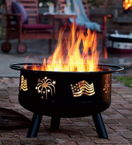 1 displaying 1 to 4 (of 4 products). Plow Flags and Fireworks Steel Fire Pit With Spark Guard ...