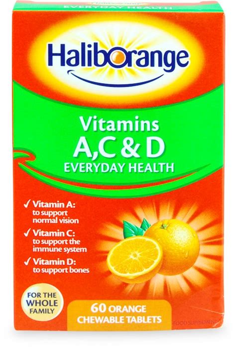 Haliborange Vitamins A C And D Orange Chewable 60 Tablets Medino