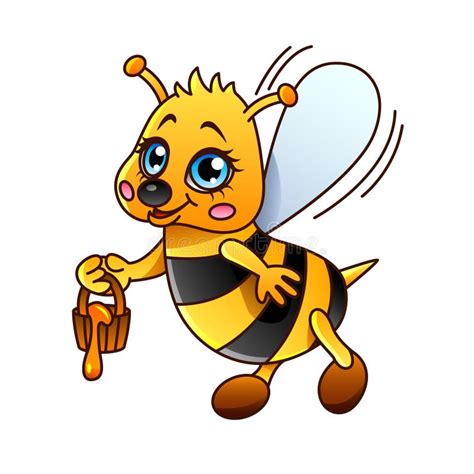 Cartoon Bee Isolated Vector Illustration Stock Vector Illustration Of