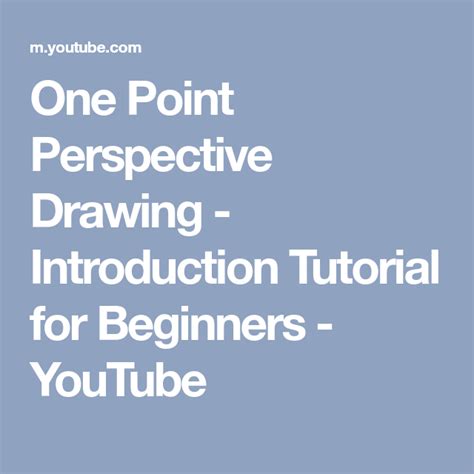 One Point Perspective Drawing Introduction Tutorial For Beginners