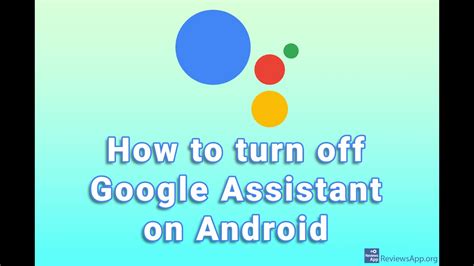 How To Turn Off Google Assistant On Android YouTube