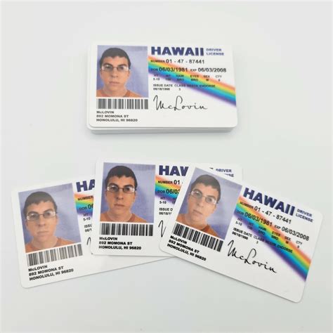 Mclovin Superbad Novelty Driving License Id Card Replica Film Prop