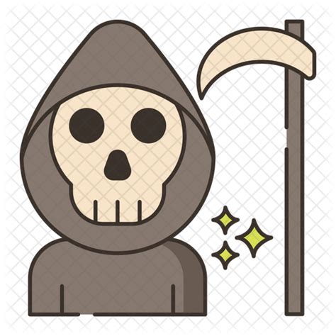 Grim Reaper Icon Download In Colored Outline Style
