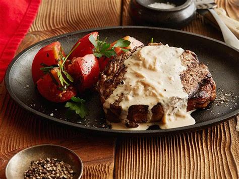 Rib Eye Steak With Onion Blue Cheese Sauce Recipe Ree Drummond Food