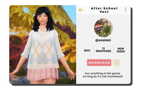 Sims 4 After School Vest The Sims Book